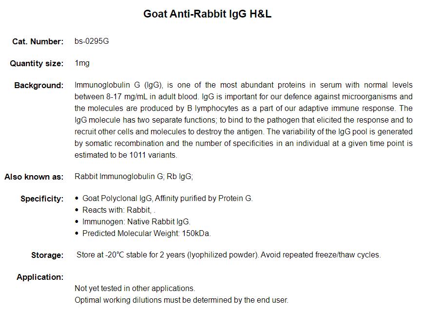 羊抗兔IgG H&amp;L